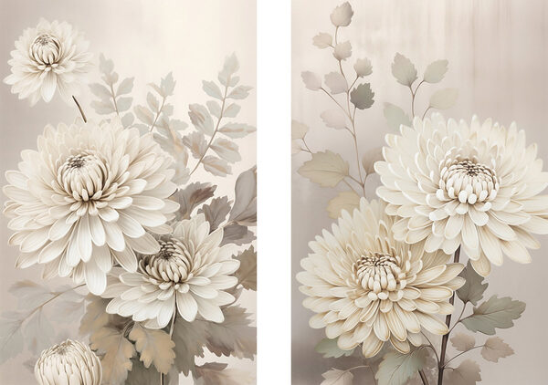 Delicate blooms in soft shades