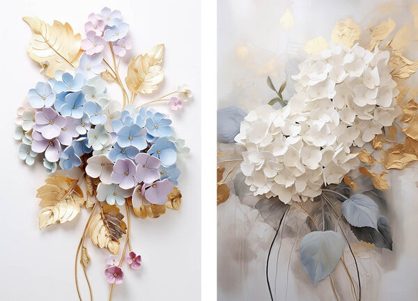 Delicate floral art in soft colors Delicate floral art in soft colors
