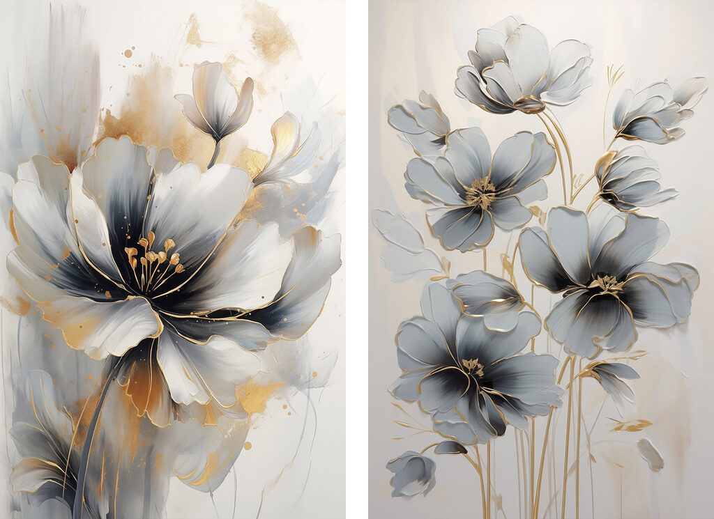 - Elegant blooms in soft hues