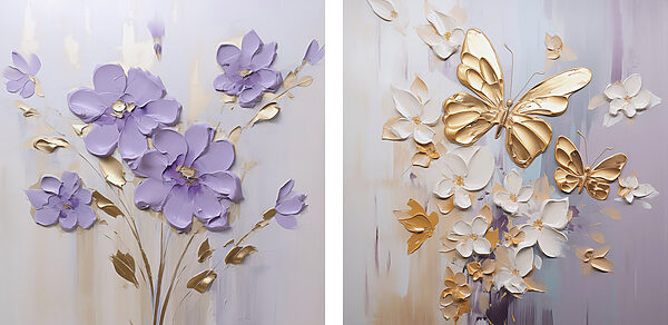 Painting of flowers and butterflies Painting of flowers and butterflies