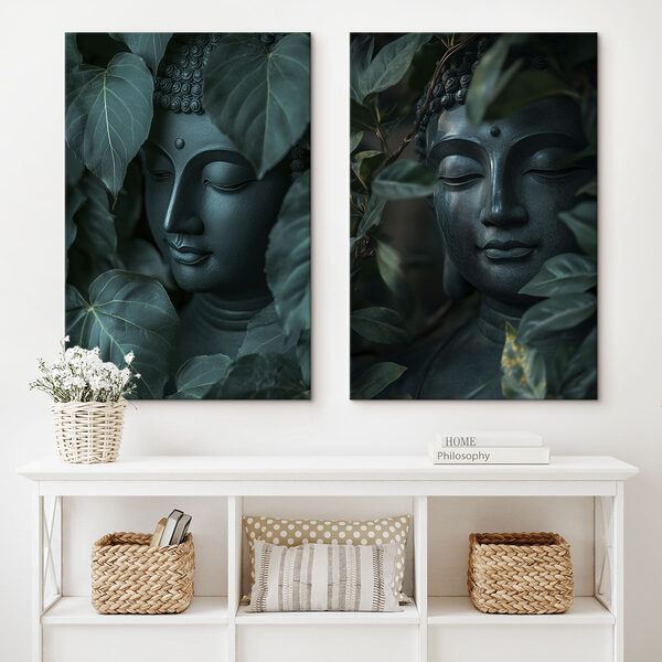 Statue of a person surrounded by leaves Statue of a person surrounded by leaves