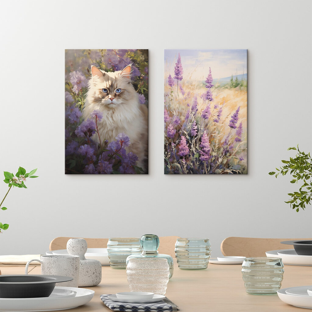 Cat in a field of flowers Cat in a field of flowers