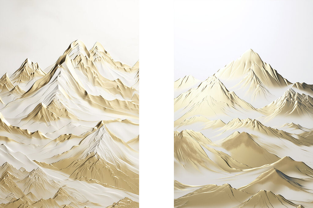 Mountain range with snow
