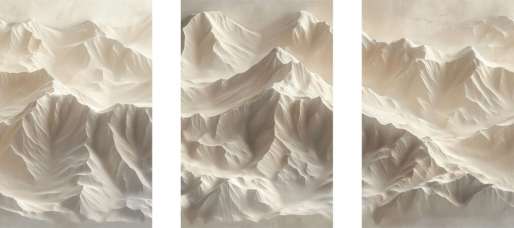 Group of mountains with snow Group of mountains with snow