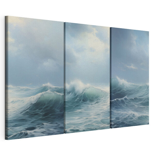Lámina modular sobre lienzo Lámina modular sobre lienzo Conjunto de olas en el océano (SKU: m00472)