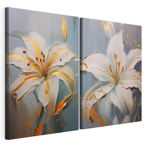 Lámina modular sobre lienzo Lámina modular sobre lienzo Cuadro de flores blancas (SKU: m00497)