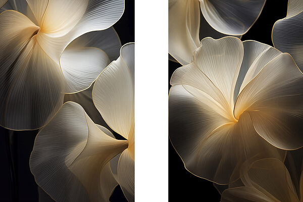 Delicate floral shapes in soft hues Delicate floral shapes in soft hues