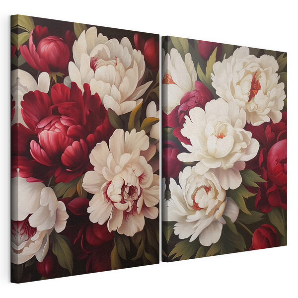 Lámina modular sobre lienzo Elegantes flores en una armonía llena de vida