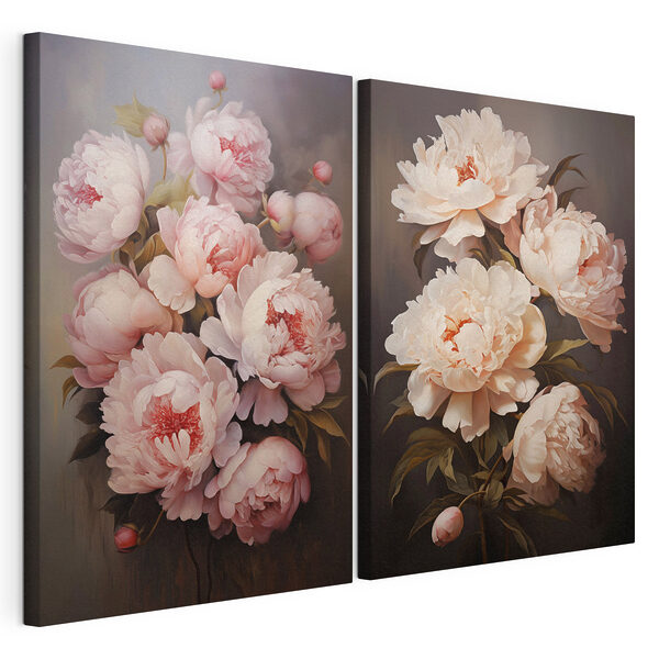 Lámina modular sobre lienzo Lámina modular sobre lienzo Cuadro de flores sobre fondo negro (SKU: m00598)