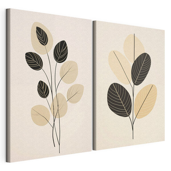 Elegante arte botánico para espacios modernos Lámina modular sobre lienzo Elegante arte botánico para espacios modernos