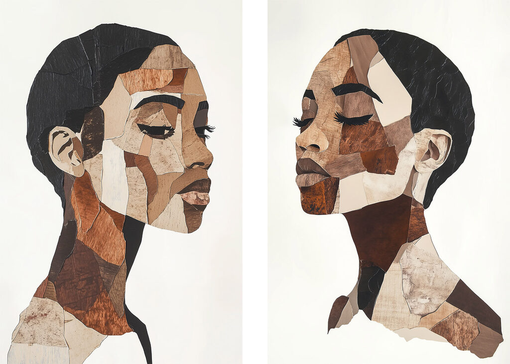 Collage of a woman's face Collage of a woman's face
