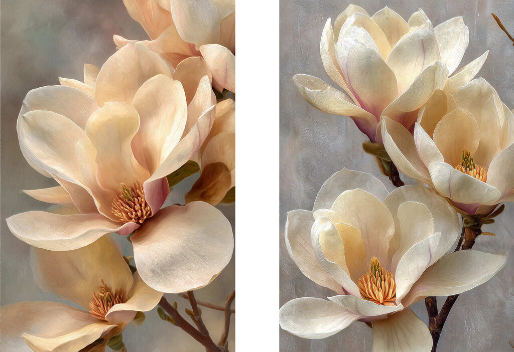 Delicate blooms in soft hues Delicate blooms in soft hues