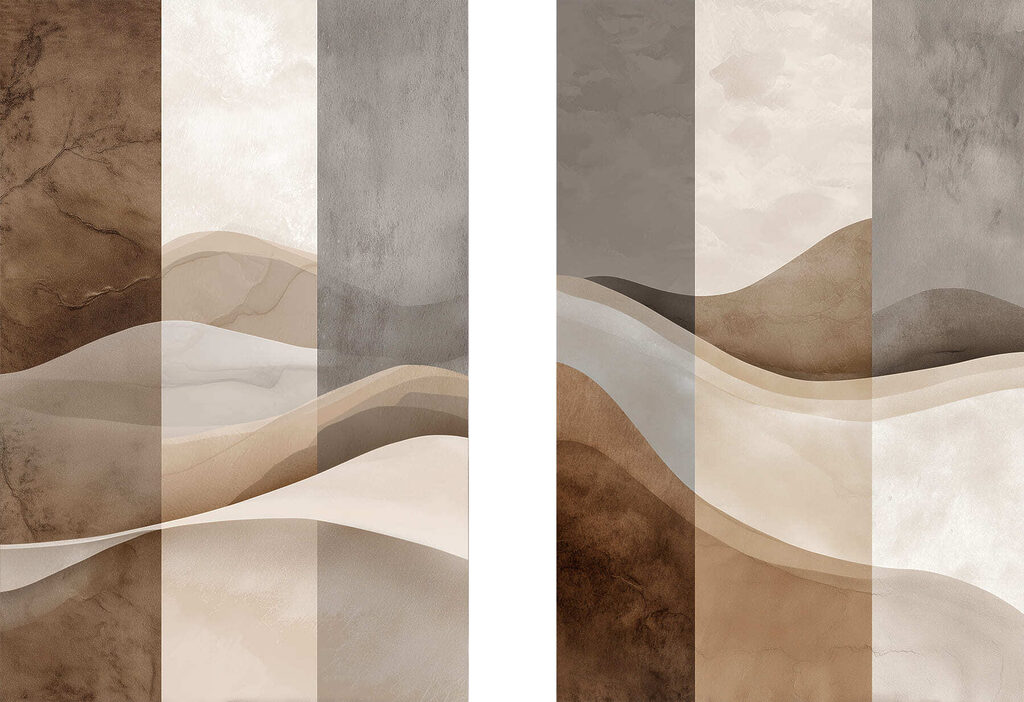Two images of a desert