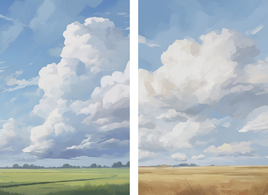 Comparison of a landscape Comparison of a landscape
