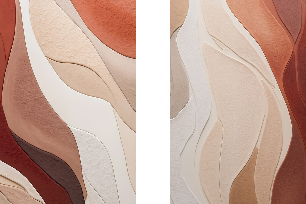 Flowing shapes in warm hues Flowing shapes in warm hues