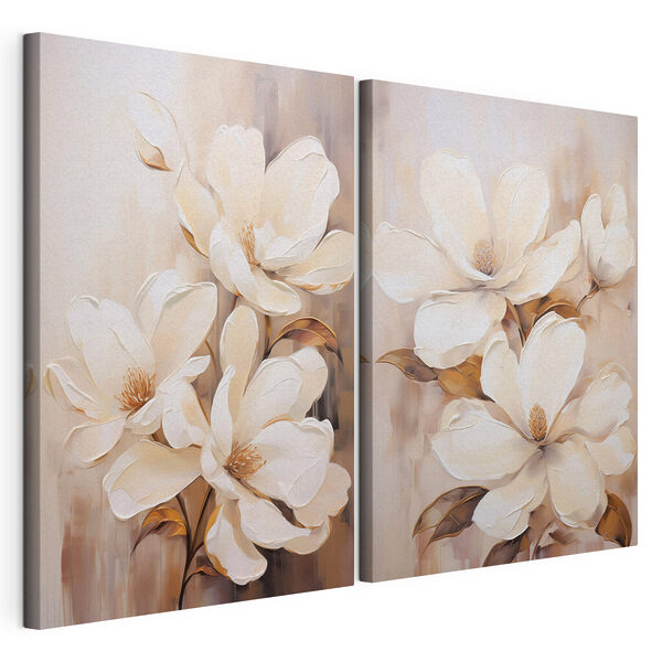 Lámina modular sobre lienzo Lámina modular sobre lienzo Cuadro de flores blancas (SKU: m00655)