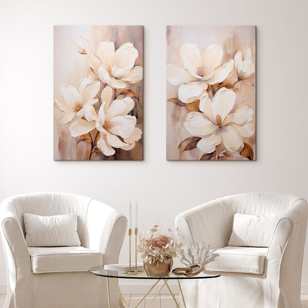 Painting of white flowers Painting of white flowers