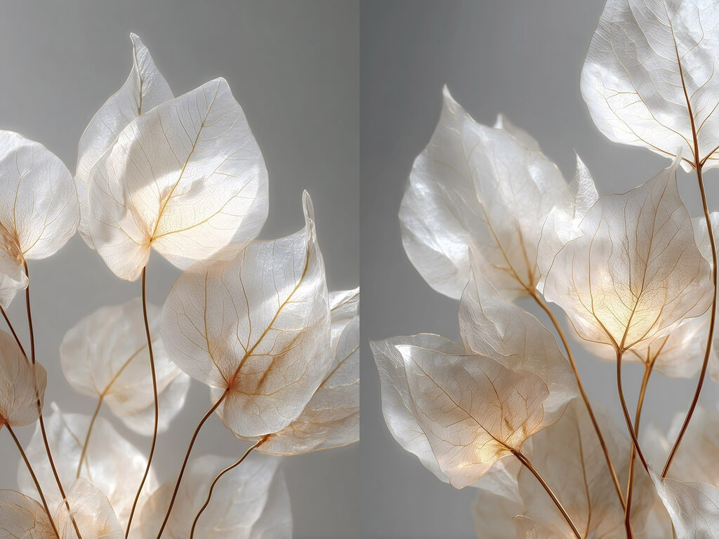 Delicate leaves capturing soft light Delicate leaves capturing soft light