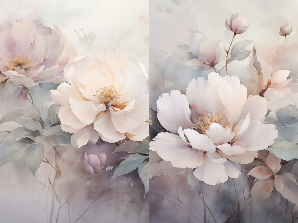 Delicate blooms in soft pastels Delicate blooms in soft pastels