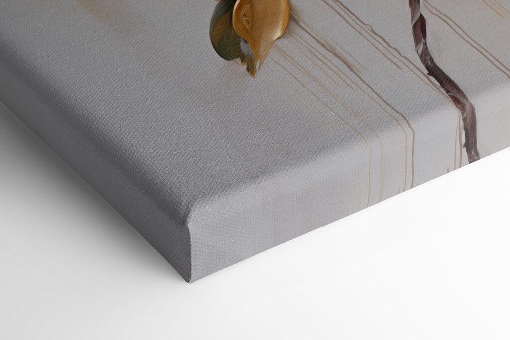 Two paintings of flowers on a gray background Two paintings of flowers on a gray background