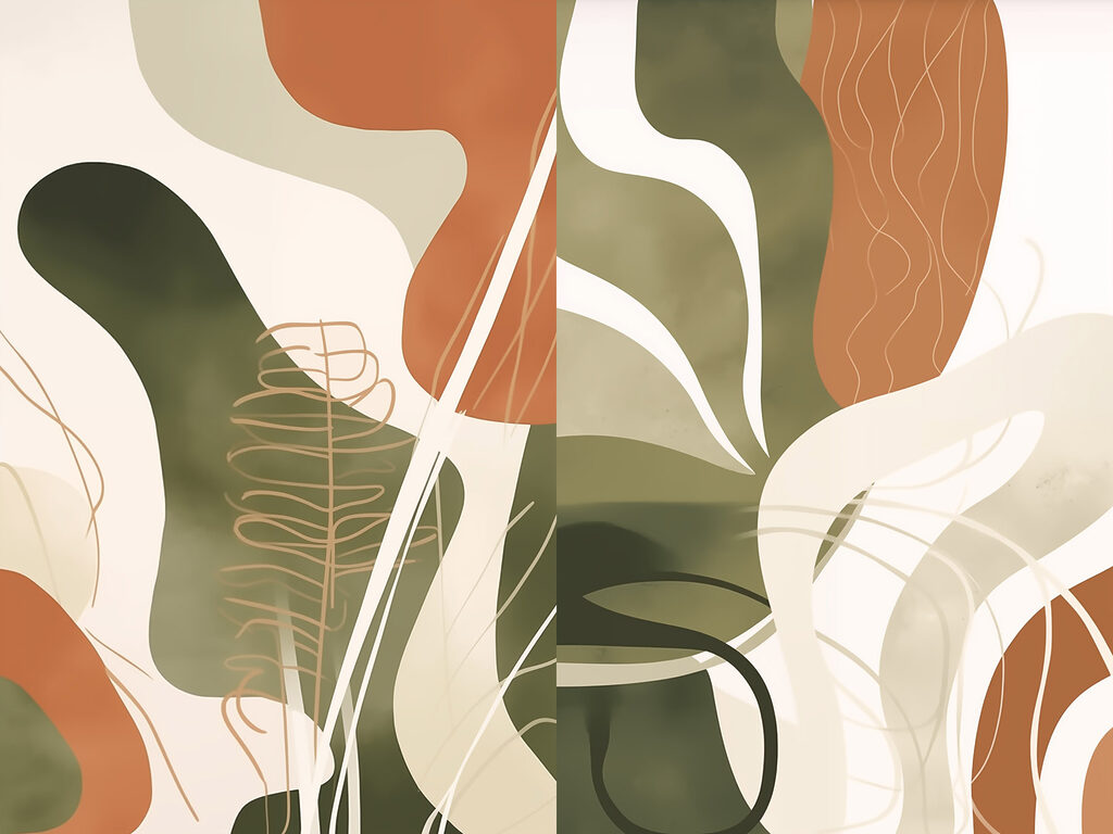 Organic shapes in earthy tones Organic shapes in earthy tones