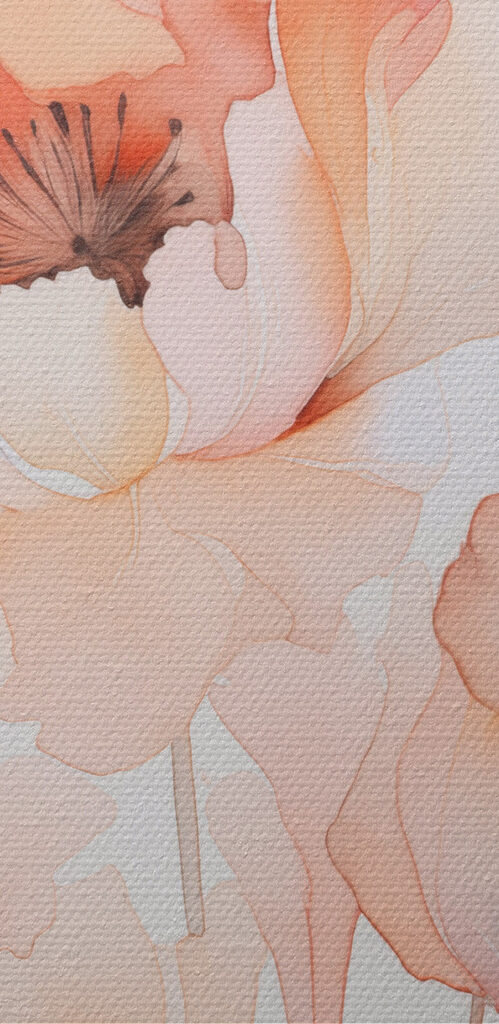 Painting of flowers and wheat Painting of flowers and wheat