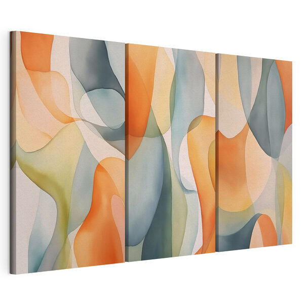 Colores fluidos en suave armonía Lámina modular sobre lienzo Colores fluidos en suave armonía