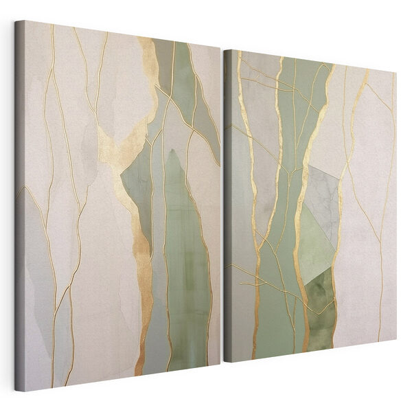 Lámina modular sobre lienzo Líneas elegantes y colores suaves