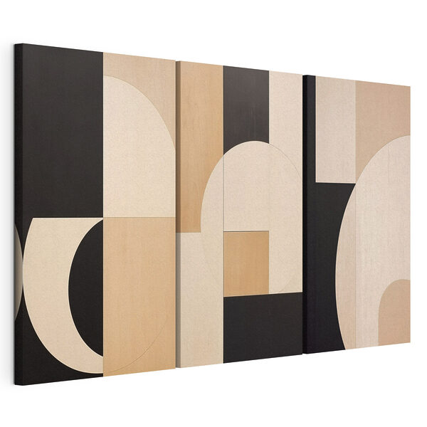 Obra de arte en blanco y negro Lámina modular sobre lienzo Obra de arte en blanco y negro
