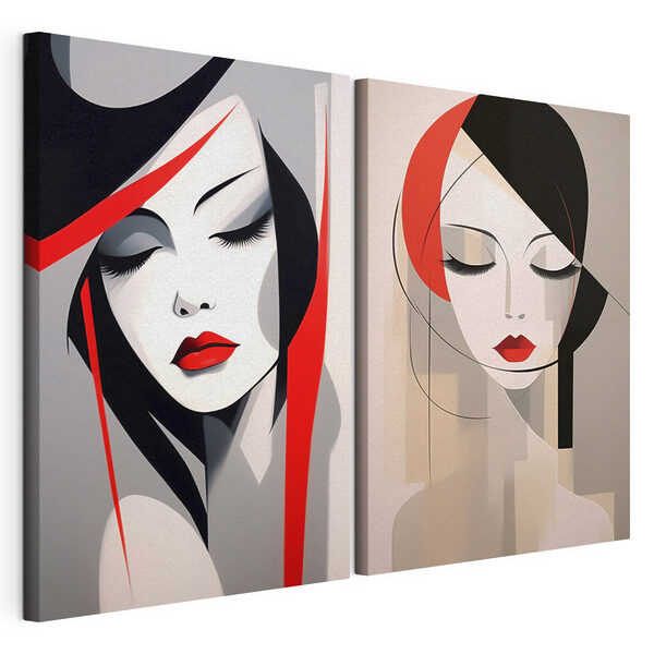 Lámina modular sobre lienzo Collage del rostro de una mujer