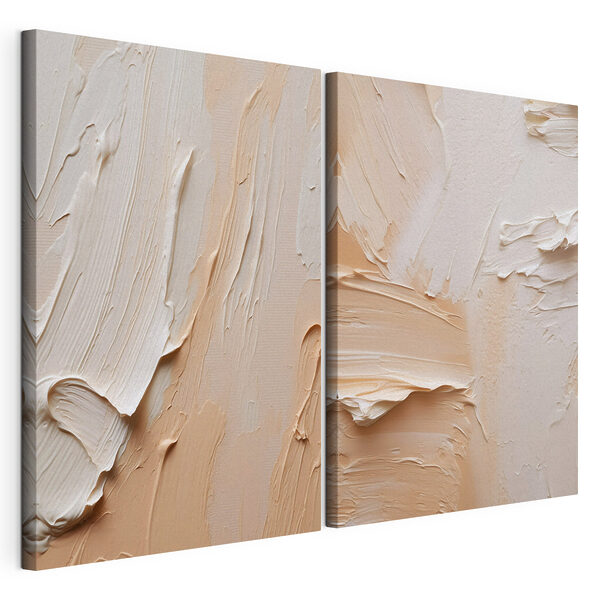 Lámina modular sobre lienzo Trazos abstractos en tonos suaves