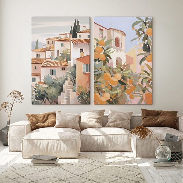 Painting of a city Painting of a city