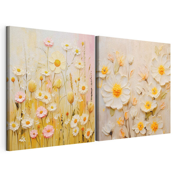 Lámina modular sobre lienzo Cuadro de flores sobre lienzo