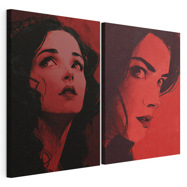 Lámina modular sobre lienzo Collage del rostro de una mujer