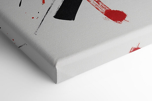 Red and black paint on a white surface
