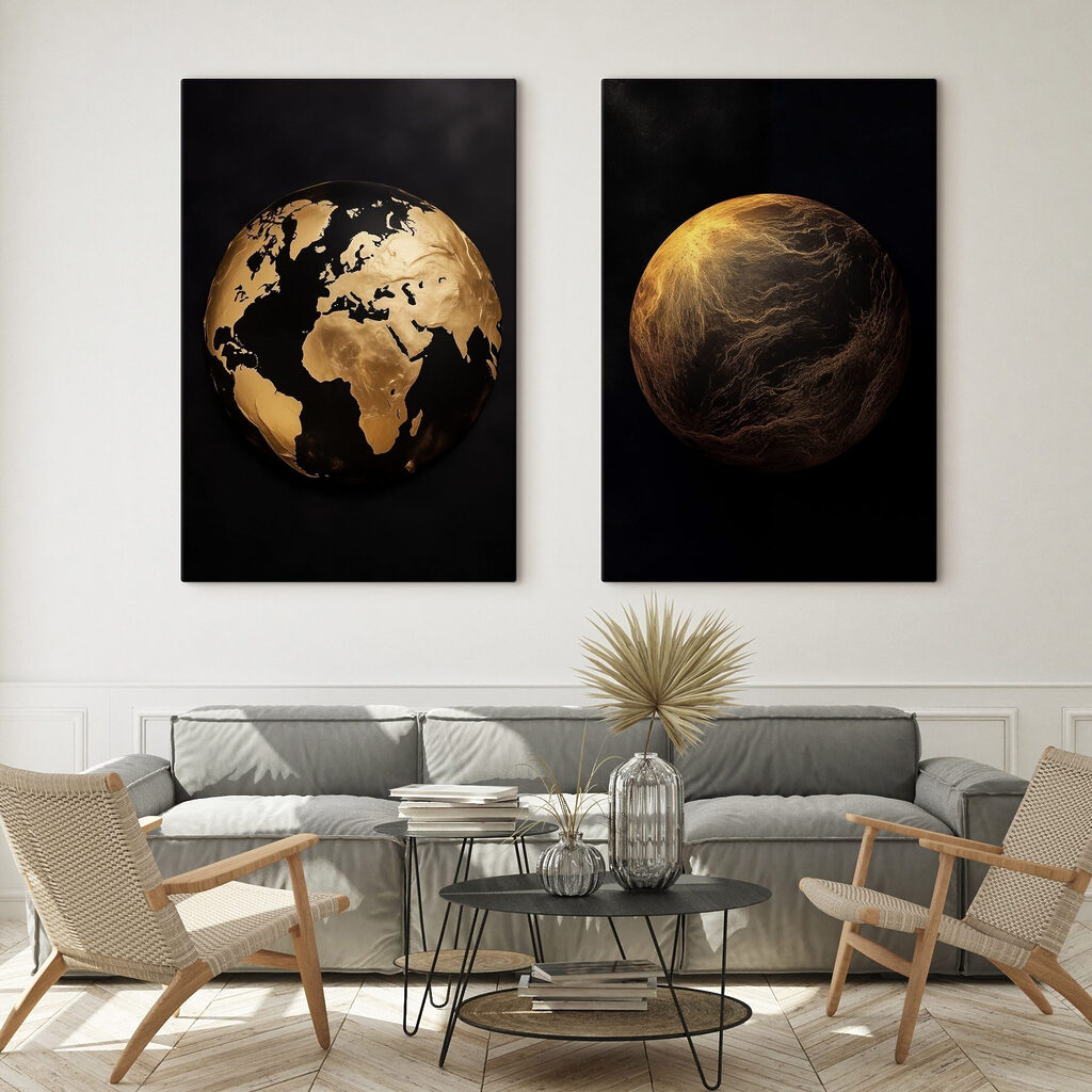 Artistic representation of celestial bodies Artistic representation of celestial bodies