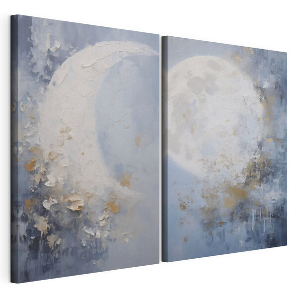 Cuadro en el que se representan una luna y un árbol Lámina modular sobre lienzo Cuadro en el que se representan una luna y un árbol