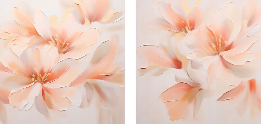 Painting of flowers on a wall Painting of flowers on a wall