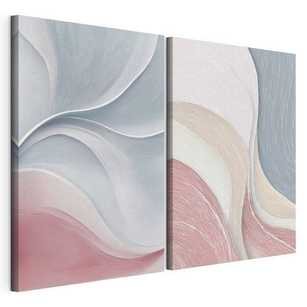 Lámina modular sobre lienzo Suaves ondas en colores relajantes