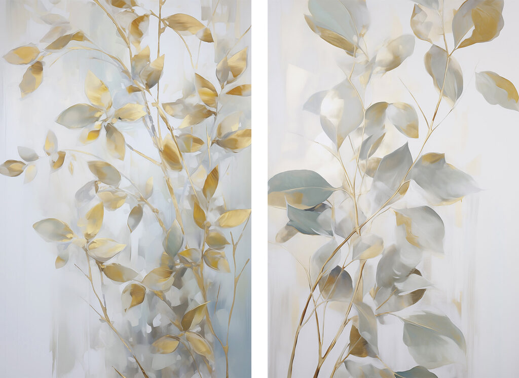 Painting of leaves on a wall Painting of leaves on a wall