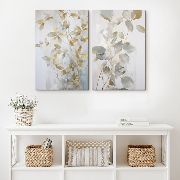 Painting of leaves on a wall Painting of leaves on a wall