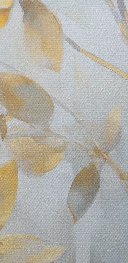Painting of leaves on a wall Painting of leaves on a wall