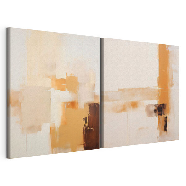 Cuadro en diferentes tonos de marrón y blanco Lámina modular sobre lienzo Cuadro en diferentes tonos de marrón y blanco