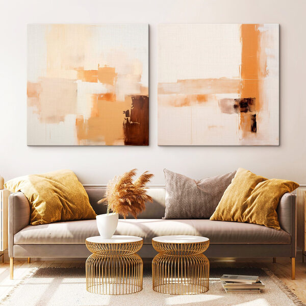 Painting of different shades of brown and white Painting of different shades of brown and white