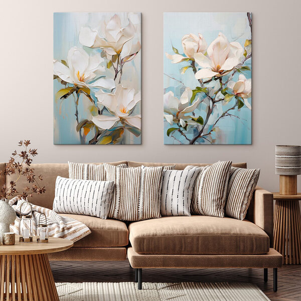 Painting of white flowers Painting of white flowers