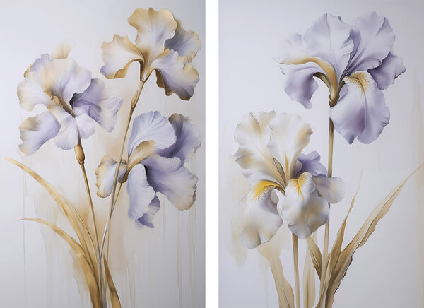 Elegant irises in soft hues Elegant irises in soft hues
