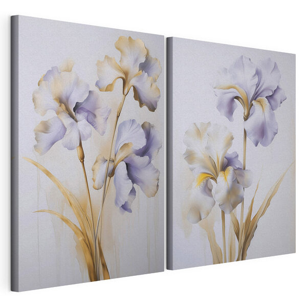 Cuadro de flores en una pared Lámina modular sobre lienzo Cuadro de flores en una pared