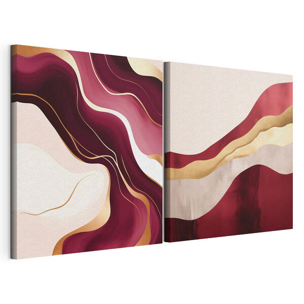 Lámina modular sobre lienzo Colores fluidos y curvas suaves