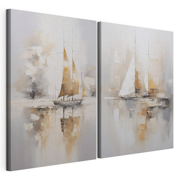 Painting of a sailboat in the water Painting of a sailboat in the water