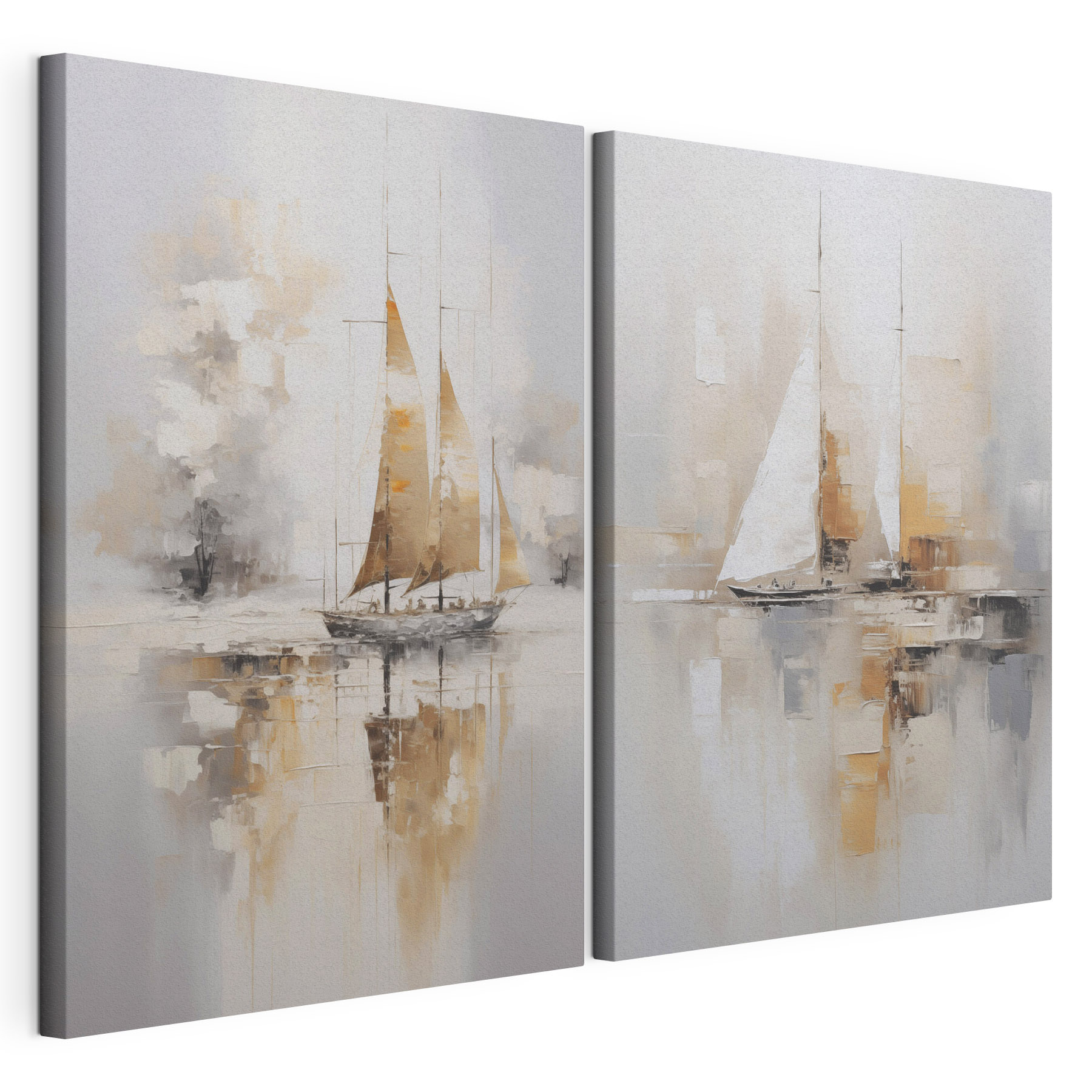 Painting of a sailboat in the water Painting of a sailboat in the water
